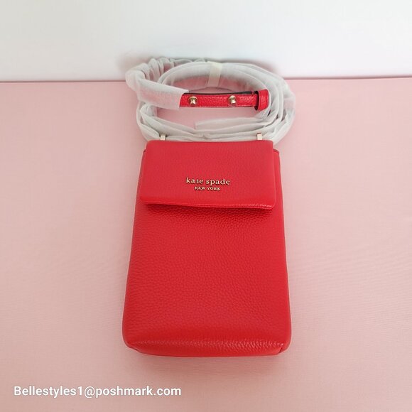 KATE SPADE Bradley North/South Pebbled Leather Phone Crossbody- Heirloom T.  🎈⭐ - Picture 5 of 16